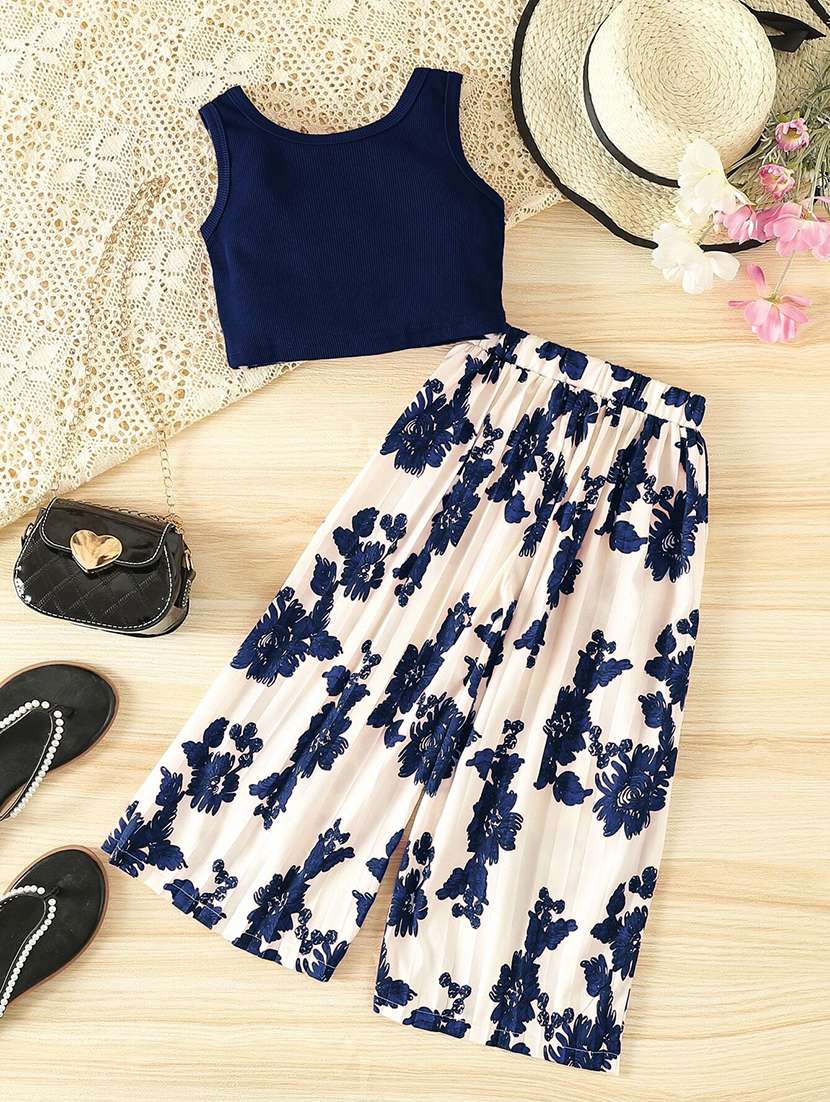 girls floral print top and skirt set co-ord set - 22083168 -  Standard Image - 1