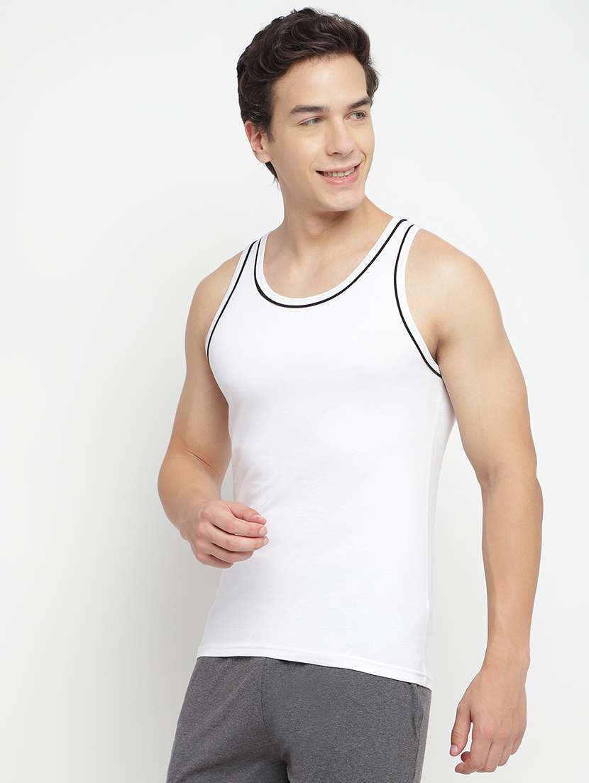 white 100% cotton vest - 22083208 -  Standard Image - 1