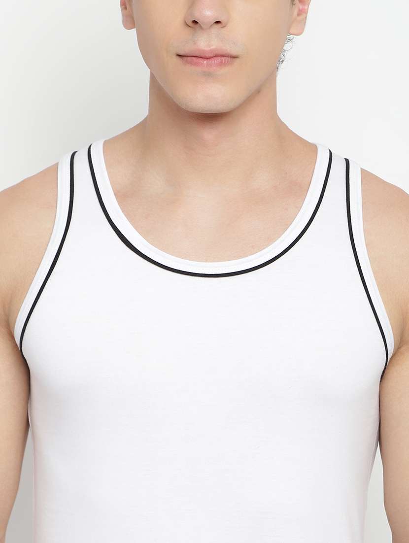 white 100% cotton vest - 22083208 -  Standard Image - 4
