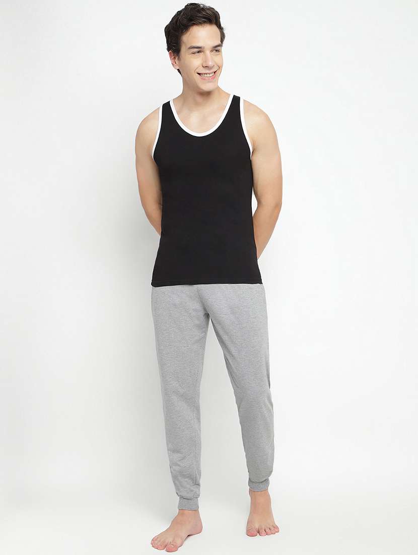 black 100% cotton vest - 22083213 -  Standard Image - 4
