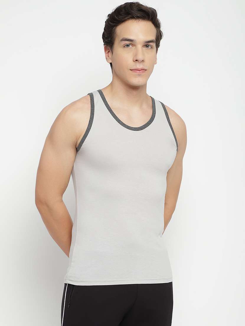 grey 100% cotton vest - 22083215 -  Standard Image - 1