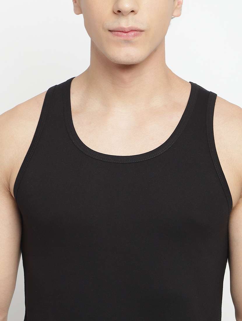 black 100% cotton vest - 22083216 -  Standard Image - 4