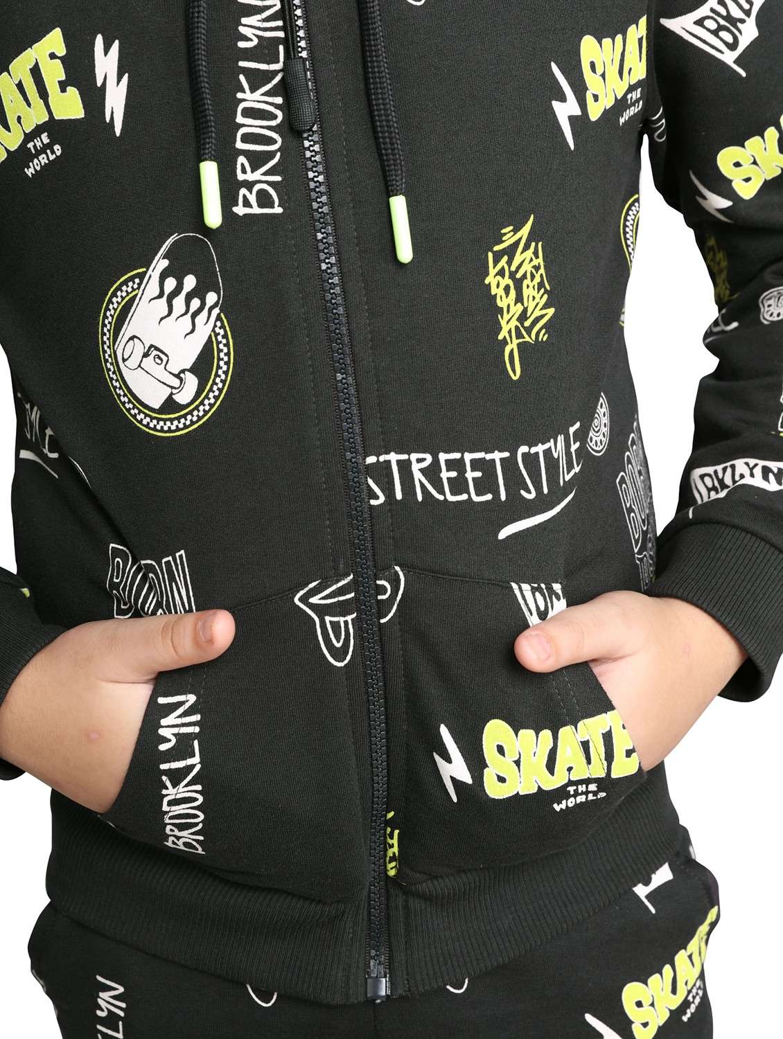 boys printed long sleeve hooded full length sets - 22083253 -  Standard Image - 4