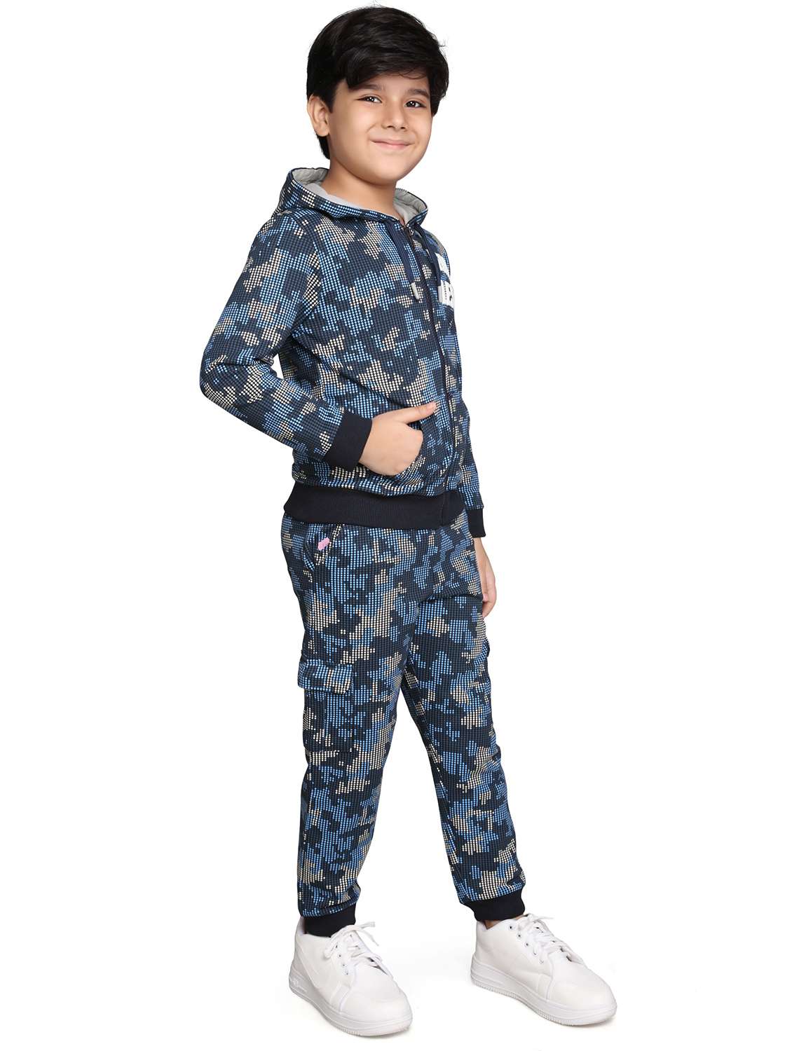 boys printed long sleeve hooded full length sets - 22083256 -  Standard Image - 1