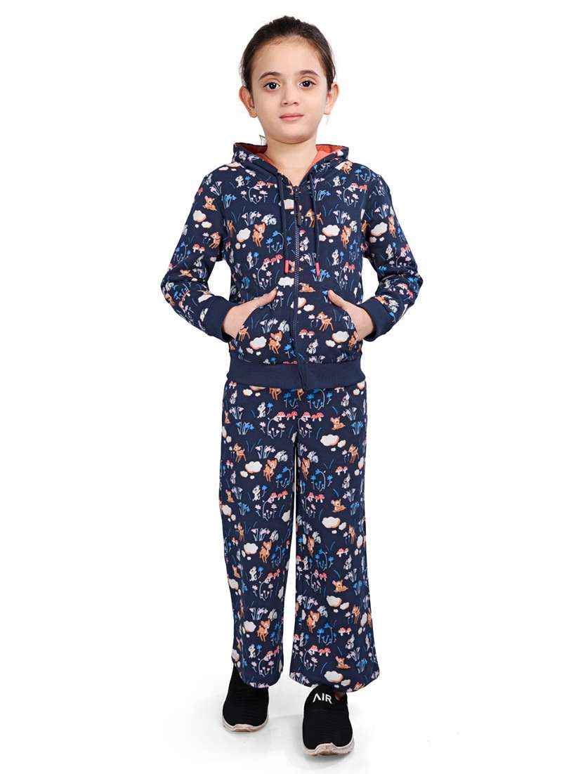 boys printed long sleeve hooded full length sets
