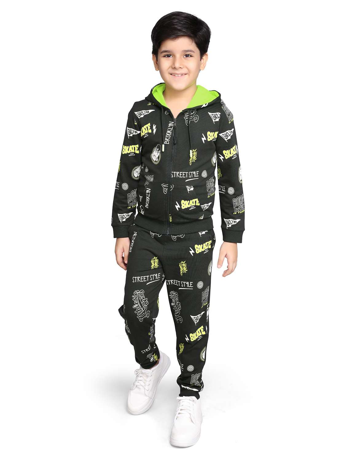 boys printed mid rise regular fit jogger - 22083273 - Standard Image - 4