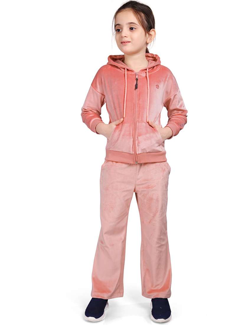 girls solid mid rise track pant - 22083291 - Standard Image - 4
