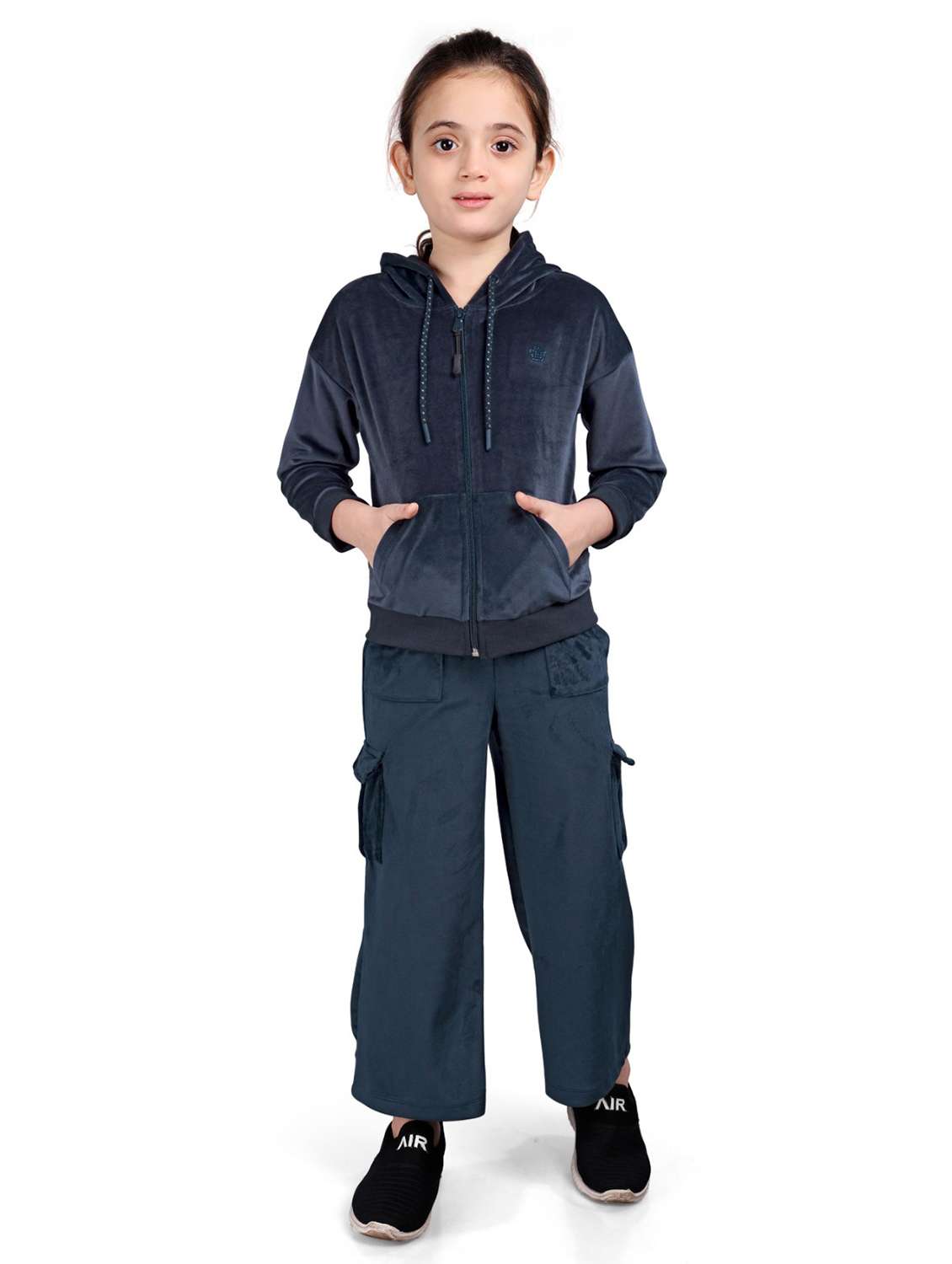 girls solid mid rise cargo - 22083293 -  Standard Image - 4