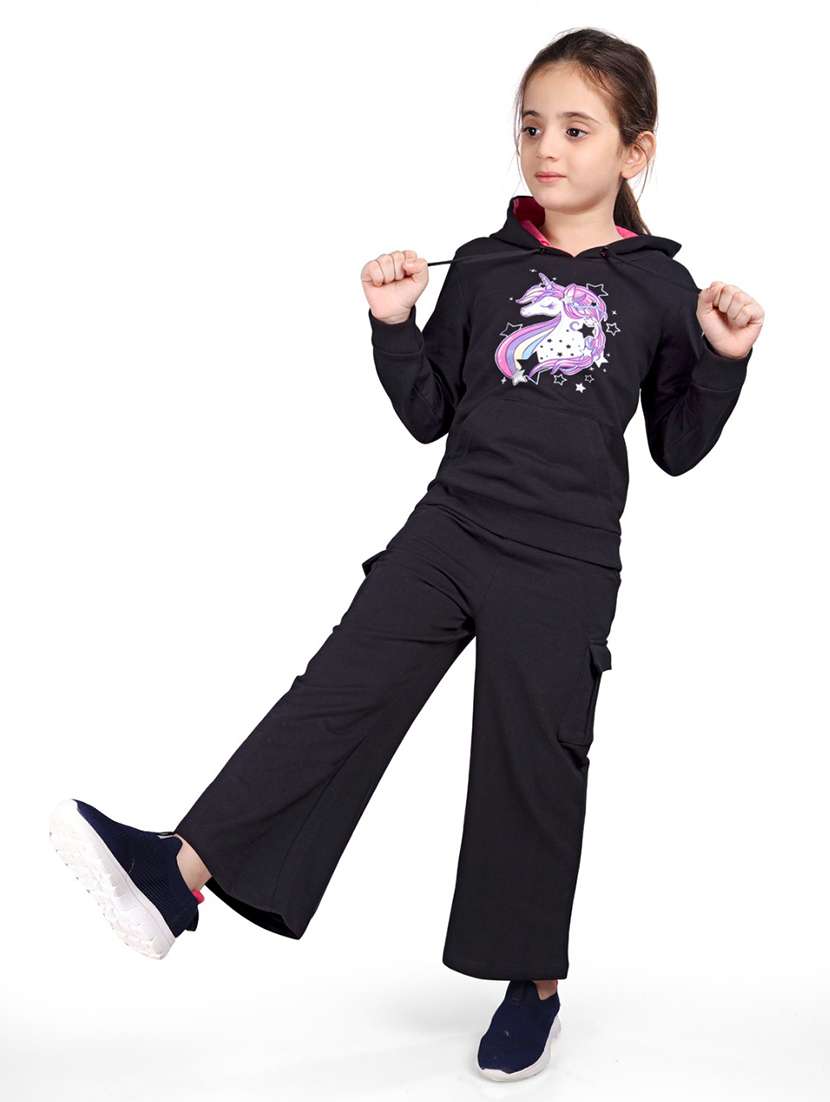 girls solid mid rise cargo - 22083294 - Standard Image - 4