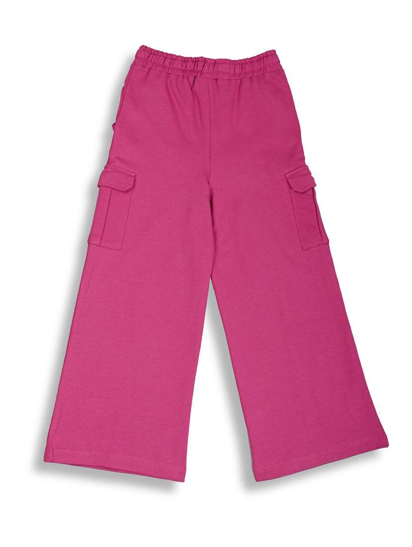 girls solid mid rise cargo - 22083296 -  Standard Image - 1