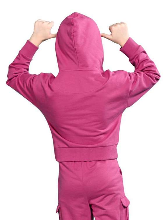 girls printed long sleeve hooded sweatshirt - 22083302 -  Standard Image - 1