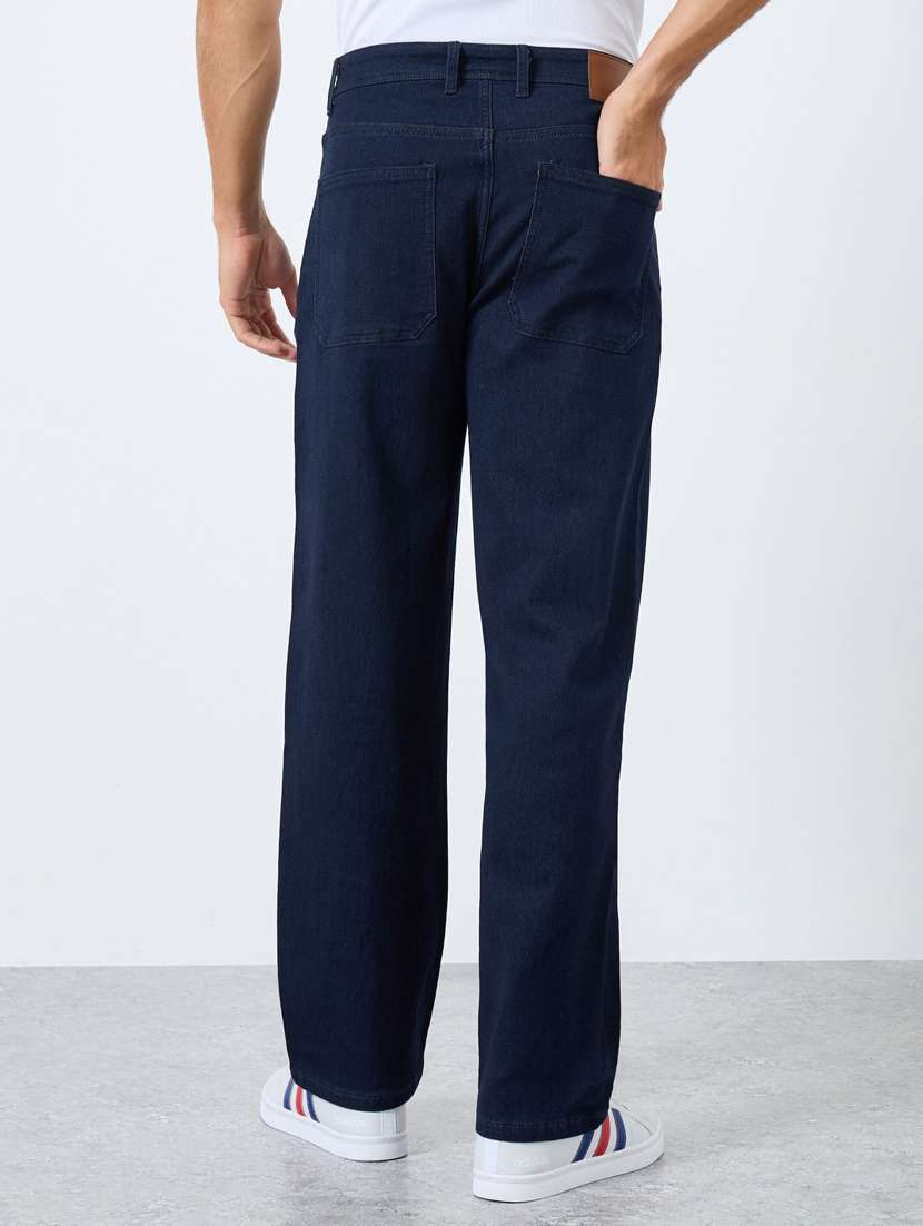 men plain mid rise full length straight fit jeans - 22083321 -  Standard Image - 1