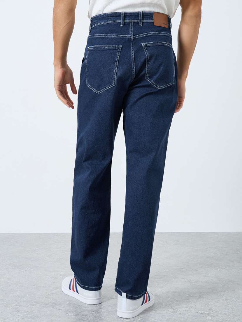 men plain mid rise full length straight fit jeans - 22083322 -  Standard Image - 1