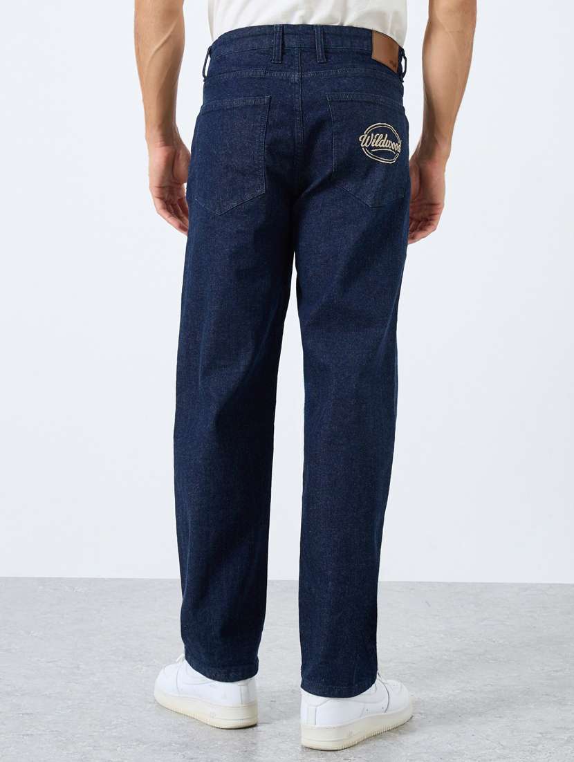 men plain mid rise full length straight fit jeans - 22083323 -  Standard Image - 1