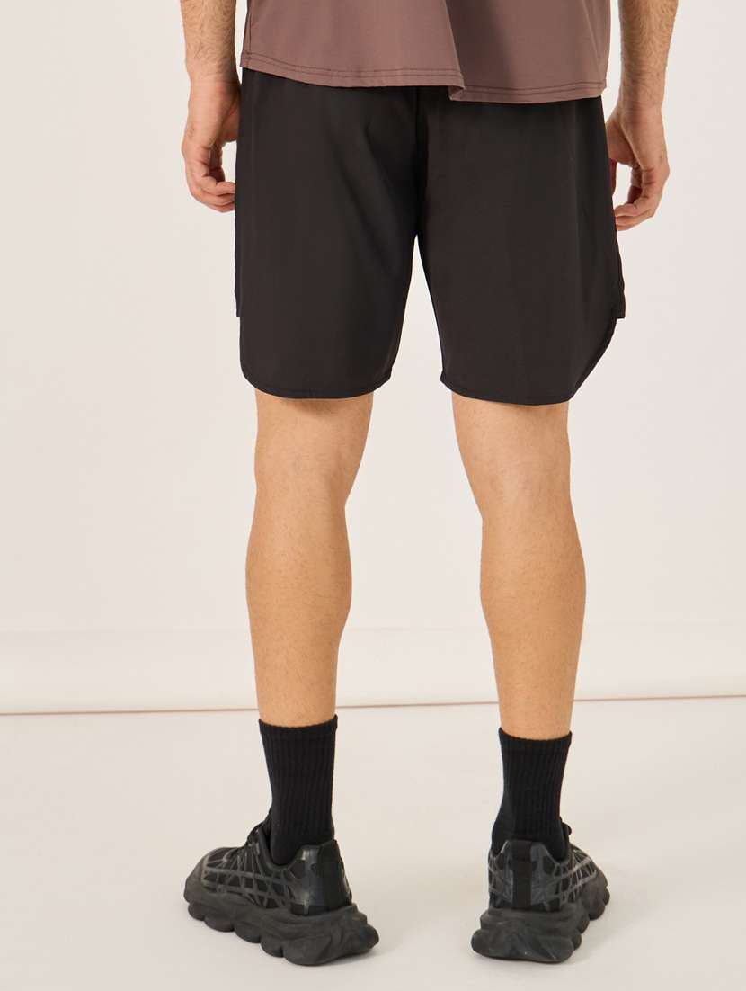 men typographic mid rise regular fit sports shorts - 22083330 - Standard Image - 1