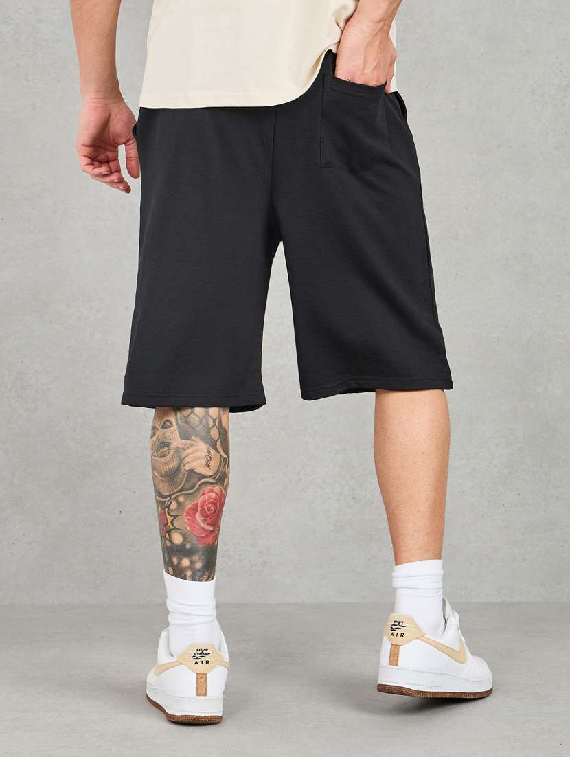 men solid mid rise three - fourth shorts - 22083332 - Standard Image - 1