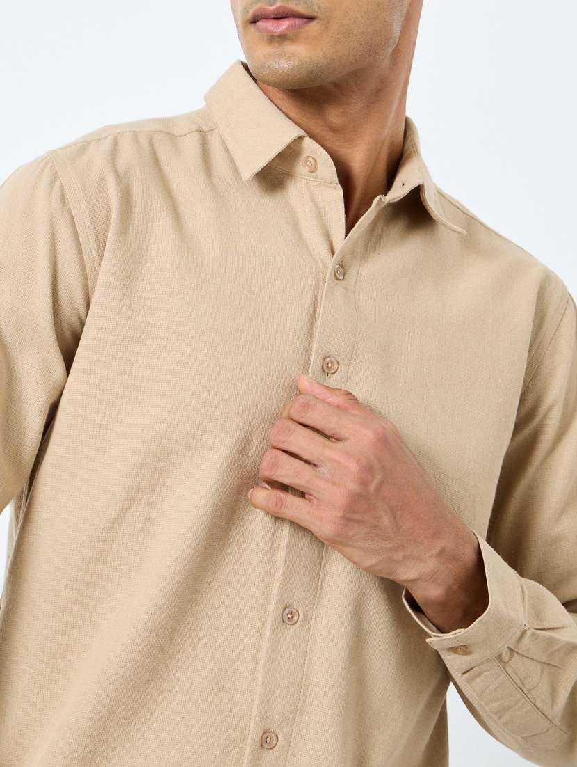 men solid long sleeve regular fit casual shirt - 22083427 -  Standard Image - 4