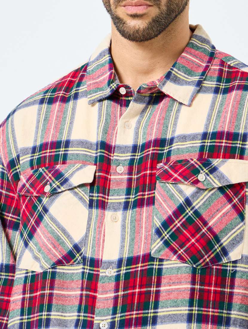 men checkered long sleeve regular fit casual shirt - 22083428 -  Standard Image - 4