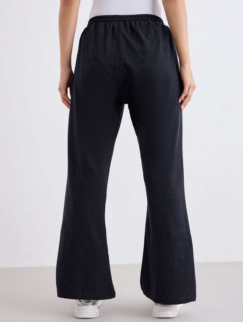 women solid high rise bootcut track pant - 22083447 -  Standard Image - 1