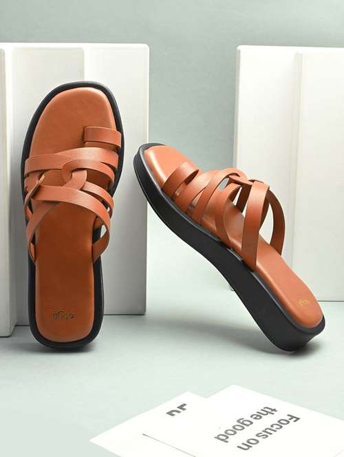 women brown slip on sandal - 22083457 - Standard Image - 0