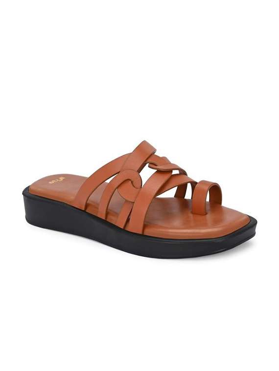 women brown slip on sandal - 22083457 - Standard Image - 1