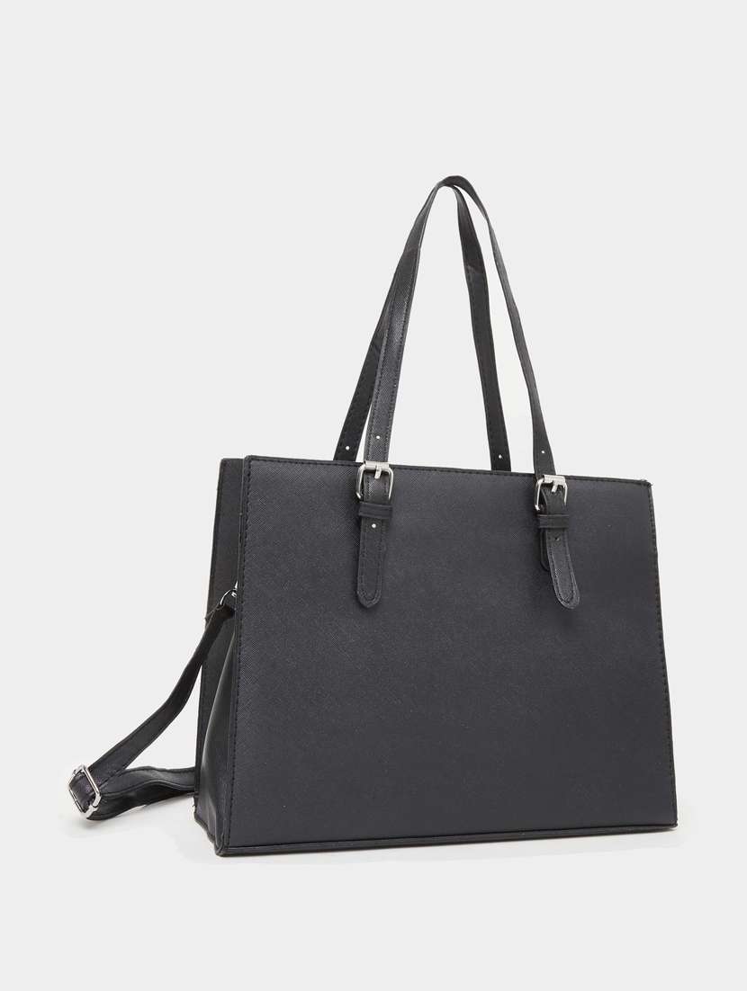 women black solid handbag - 22083467 - Standard Image - 1
