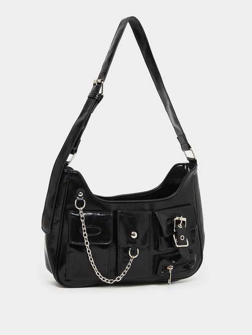 women black solid handbag - 22083468 -  Standard Image - 0