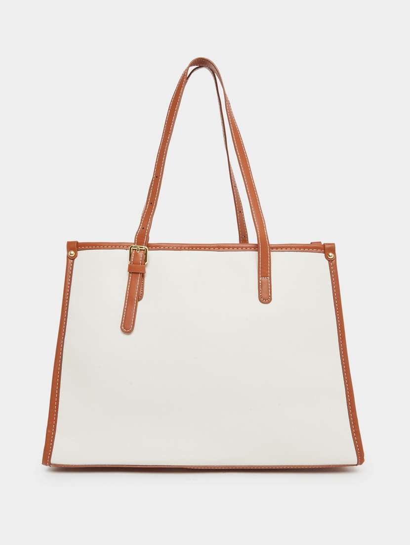 women white solid tote bag with coin pouch - 22083474 -  Standard Image - 1