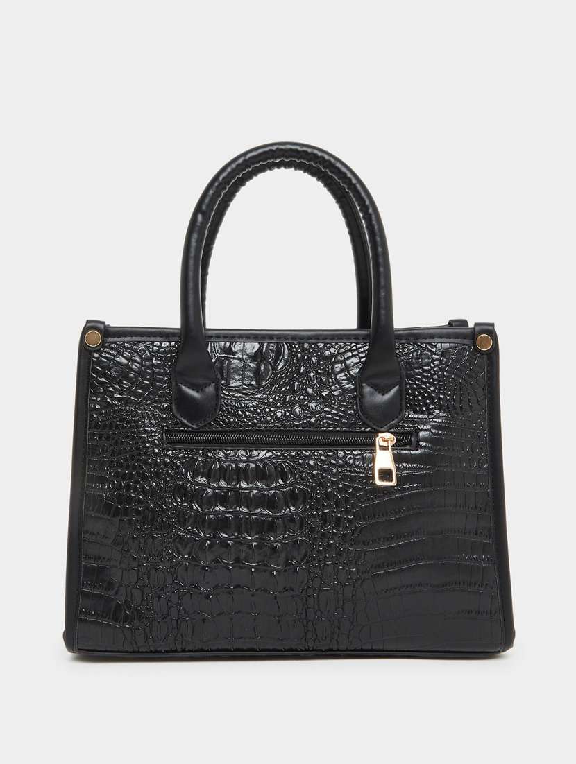 women black textured structured handbag - 22083477 - Standard Image - 1