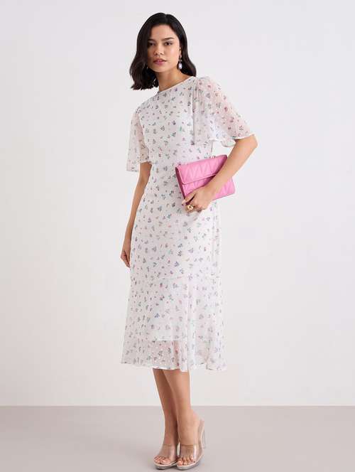 women floral print flared sleeve a-line dress - 22083503 -  Standard Image - 0