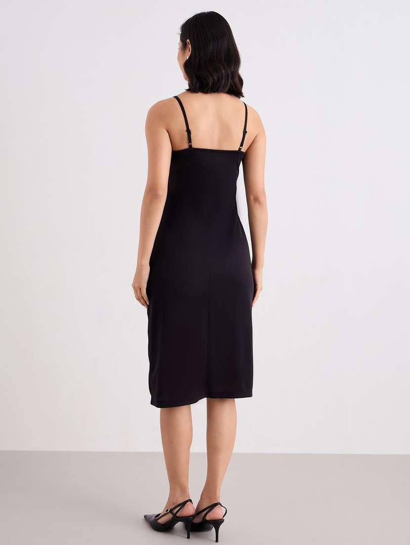 women black long sleeve lace dress with slip - 22083511 - Standard Image - 6