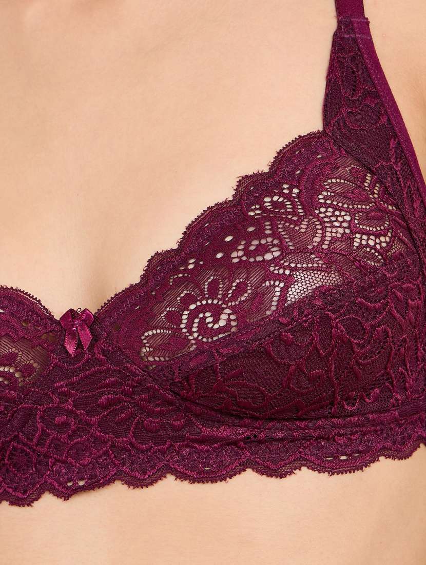 women pack of 2 solid lace regular bra - 22083526 -  Standard Image - 4