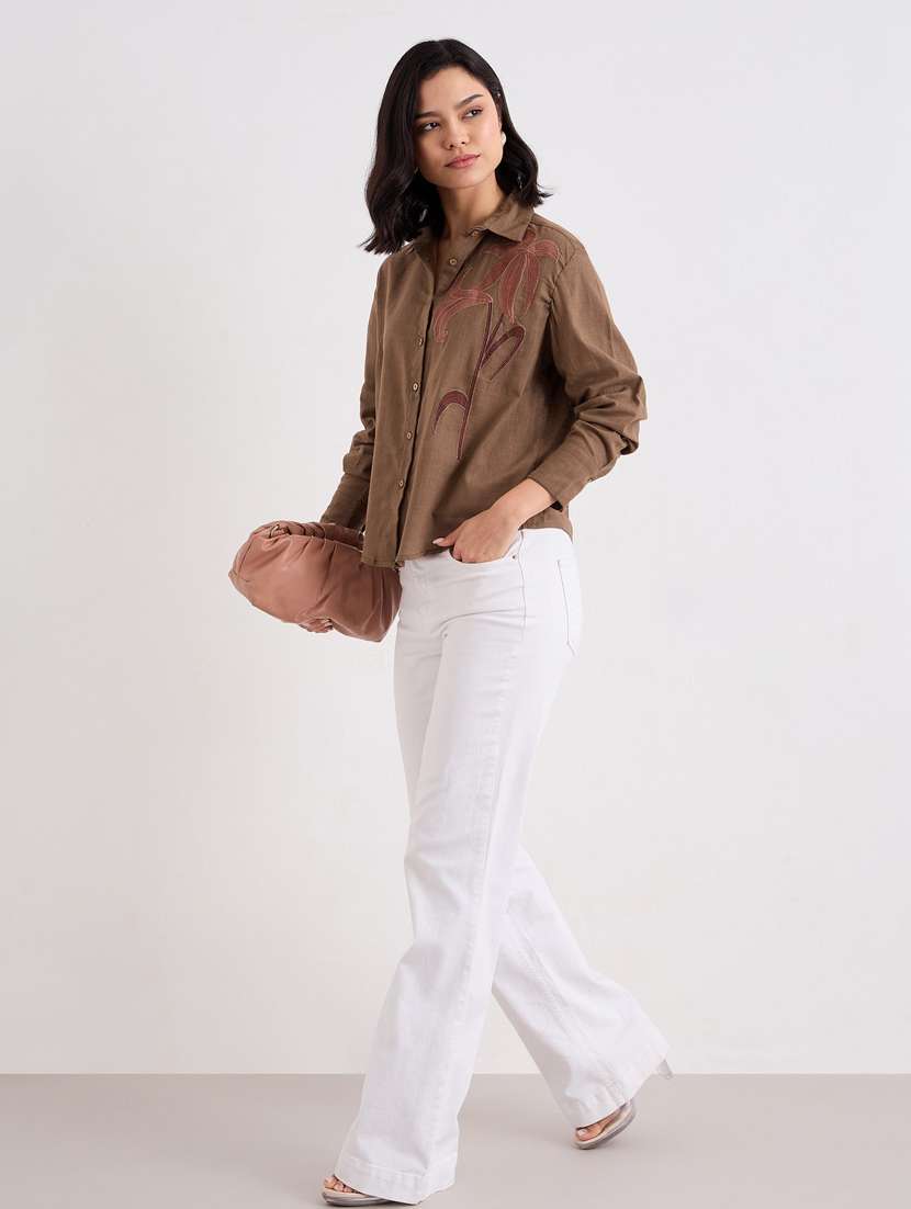 women collared long sleeve regular fit shirt - 22083527 -  Standard Image - 4