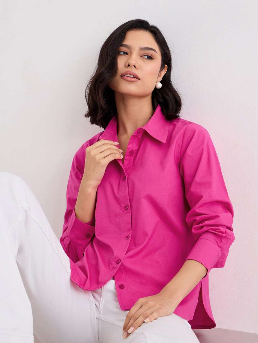 women collared long sleeve regular fit shirt - 22083529 - Standard Image - 1