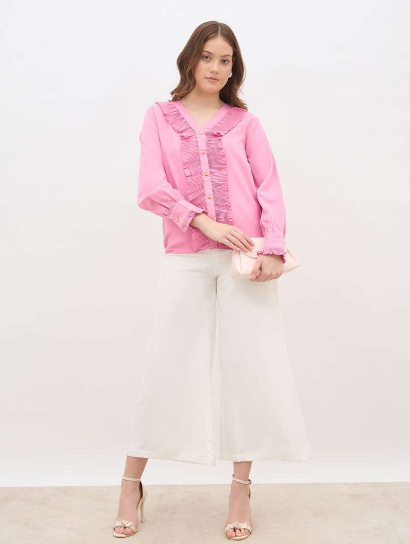 women pink long sleeve regular fit shirt - 22083532 -  Standard Image - 4