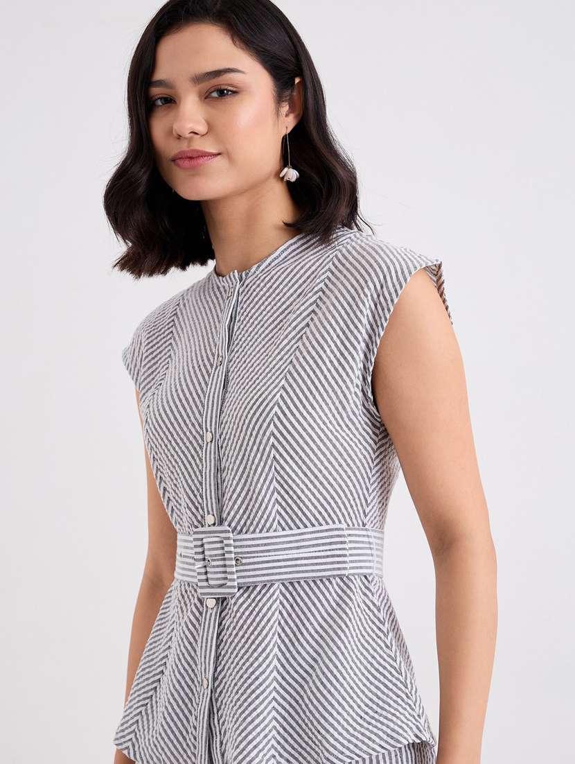 women striped top and trouser co-ord set - 22083534 -  Standard Image - 6