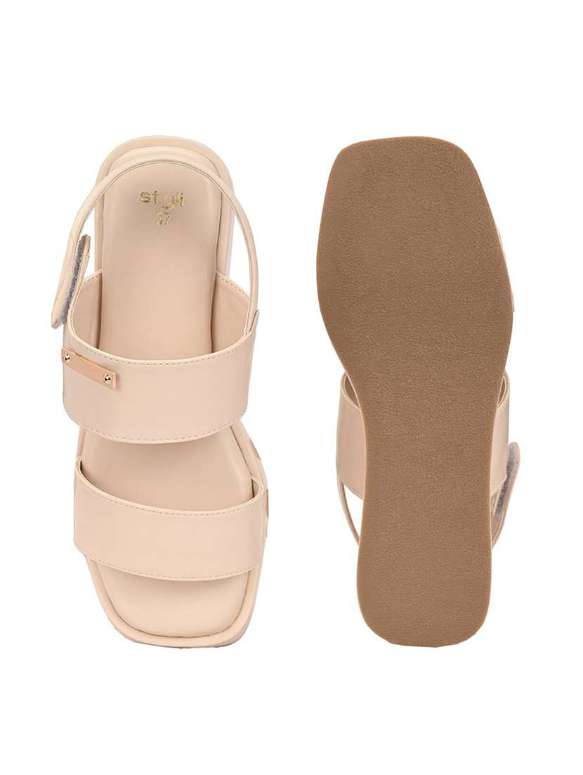 women off white back strap wedge - 22083535 - Standard Image - 6