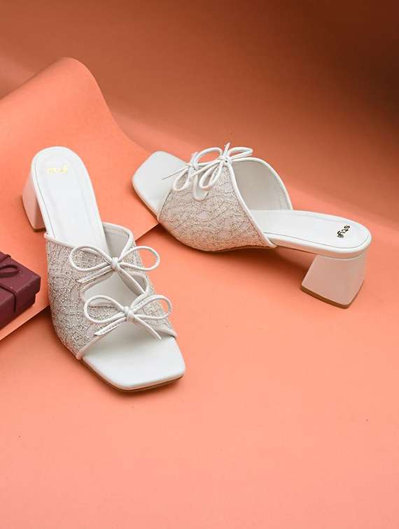 women solid slip on block heel sandal - 22083536 - Zoom Image - 0