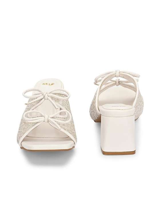women solid slip on block heel sandal - 22083536 - Standard Image - 4