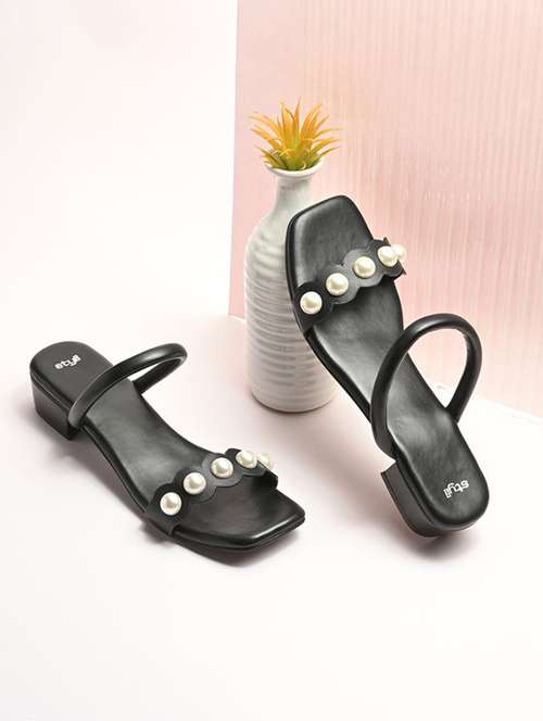 women embellished block heel slip on sandal - 22083537 -  Standard Image - 0