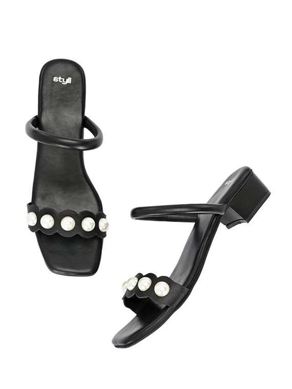 women embellished block heel slip on sandal - 22083537 -  Standard Image - 1
