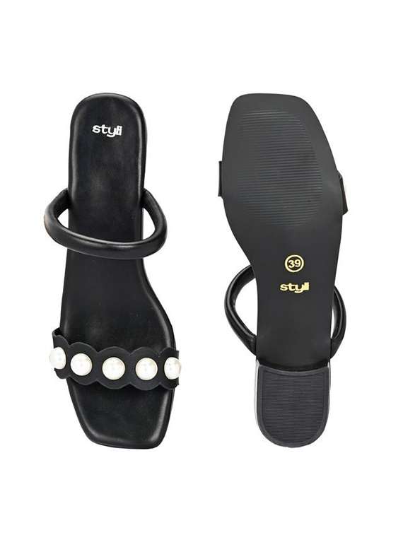 women embellished block heel slip on sandal - 22083537 - Standard Image - 4