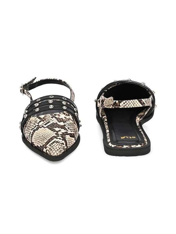 women animal print back strap flats - 22083539 - Standard Image - 4