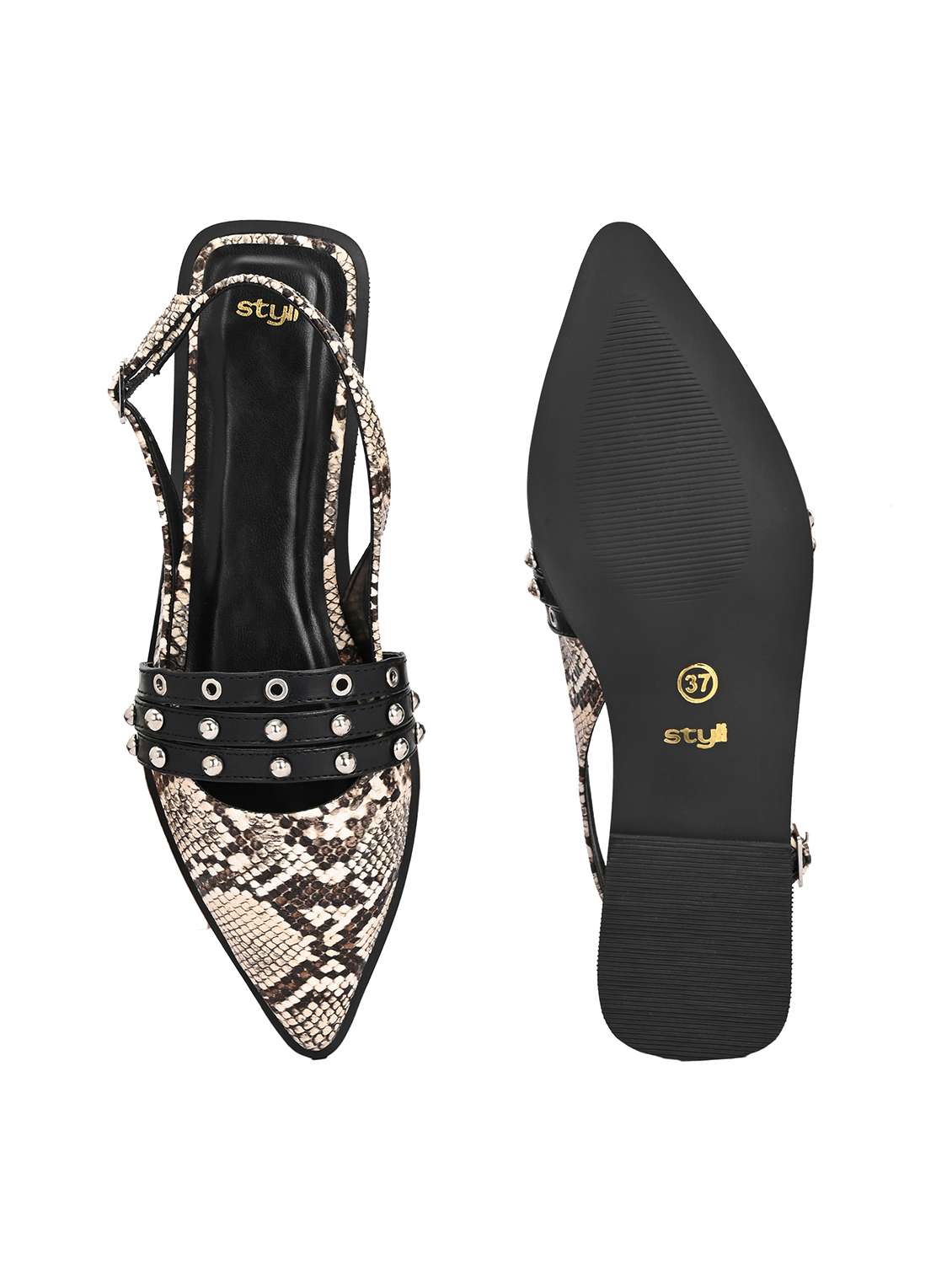 women animal print back strap flats - 22083539 -  Standard Image - 4