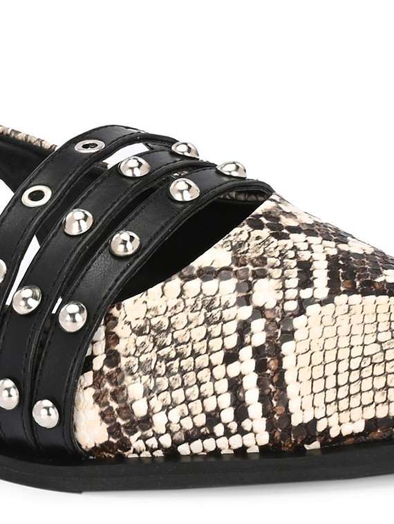 women animal print back strap flats - 22083539 - Standard Image - 6