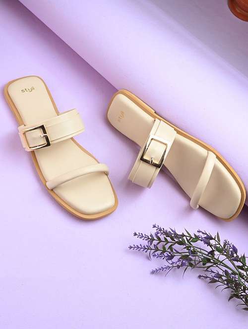 women beige slip on flat sandal - 22083541 -  Standard Image - 0