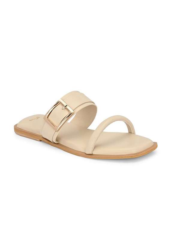 women beige slip on flat sandal - 22083541 -  Standard Image - 1