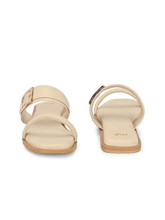 women beige slip on flat sandal - 22083541 - Standard Image - 4