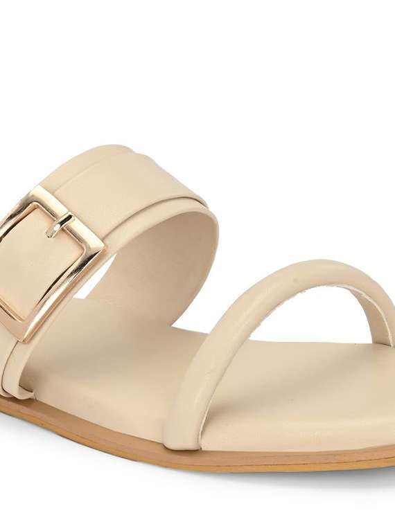women beige slip on flat sandal - 22083541 - Standard Image - 6