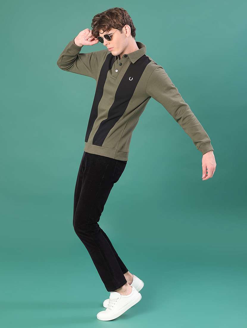 men color block long sleeve regular fit sweatshirt - 22083882 -  Standard Image - 4